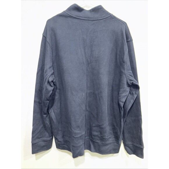 Lands' End Men's XL Charcoal Blue Quarter Zip Knit Ski Layer Pullover Sweater - Picture 4 of 5